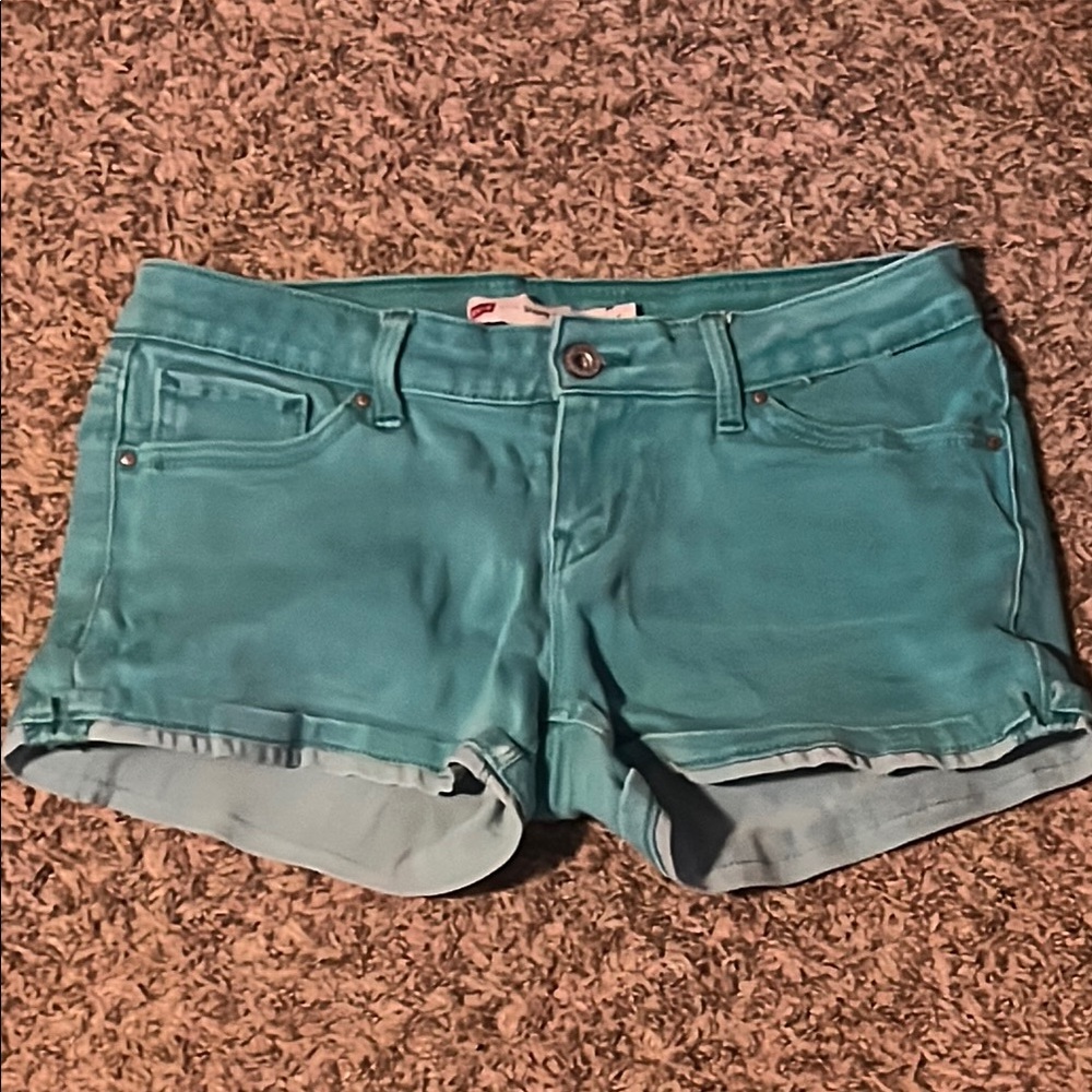 Levi's Teal Jean Shorty Shorts Women’s Junior 7